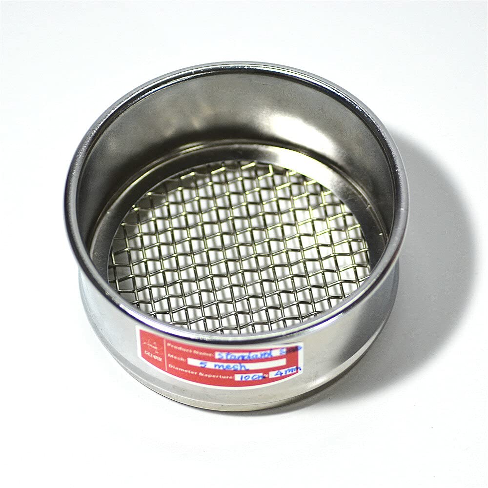 Sito laboratoryjne o średnicy 10 cm i 2–5 mm ze stali nierdzewnej 304 | Sito testowe Inspekcja pobierania próbek Ekran Farmakopei Dwuwarstwowa chromowana rama R10cm(6 mesh 3.2 mm)
