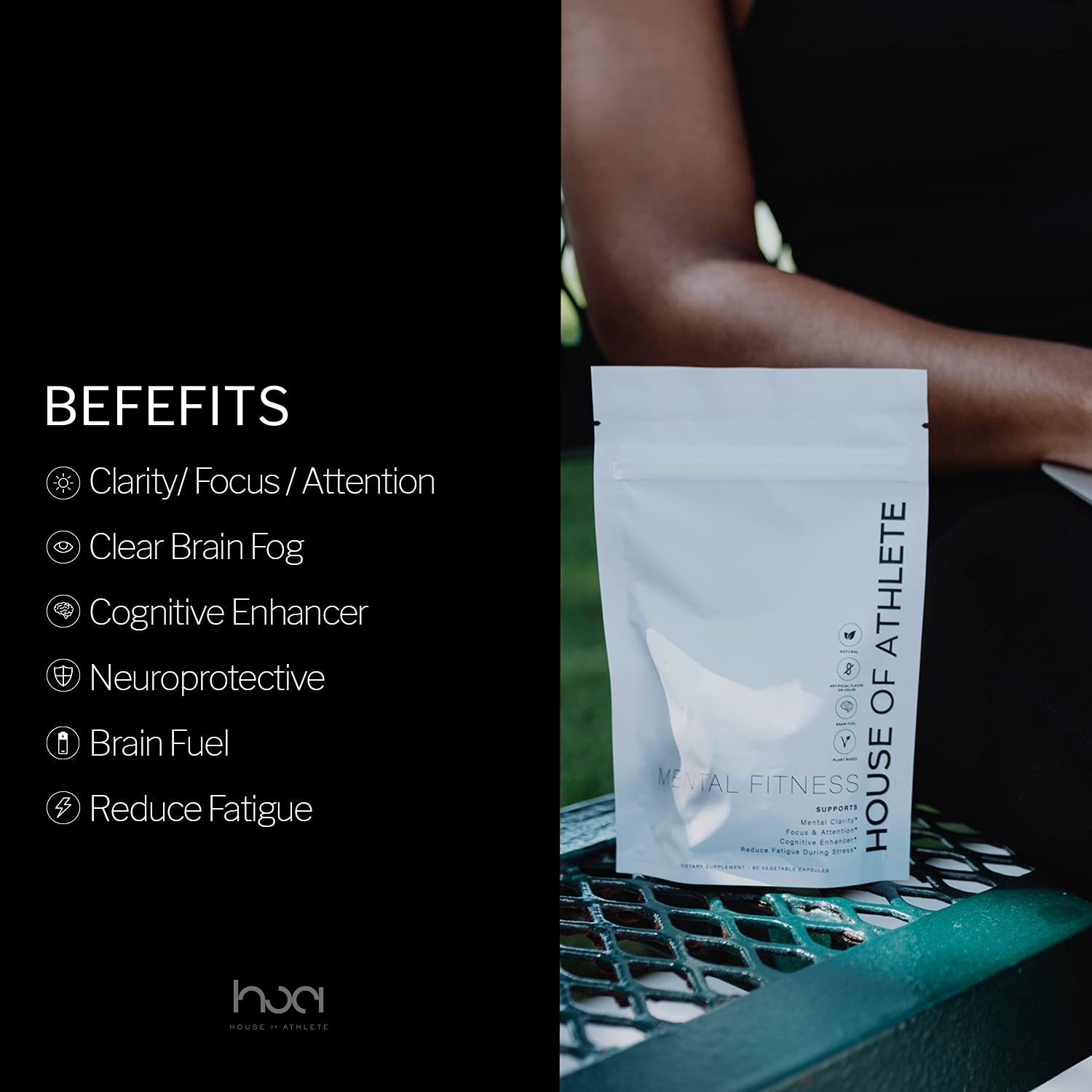 House of Athlete Mental Fitness Dietary Supplement Natural Brain Booster Nootropic Supplement