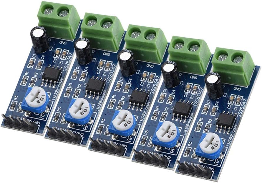 Eujgoov 5PCS 5V-12V Audio Amplifier Board, 200 Times Gain Ek1236 L1P8 Module With Adjustable Sound Power, 5-12V