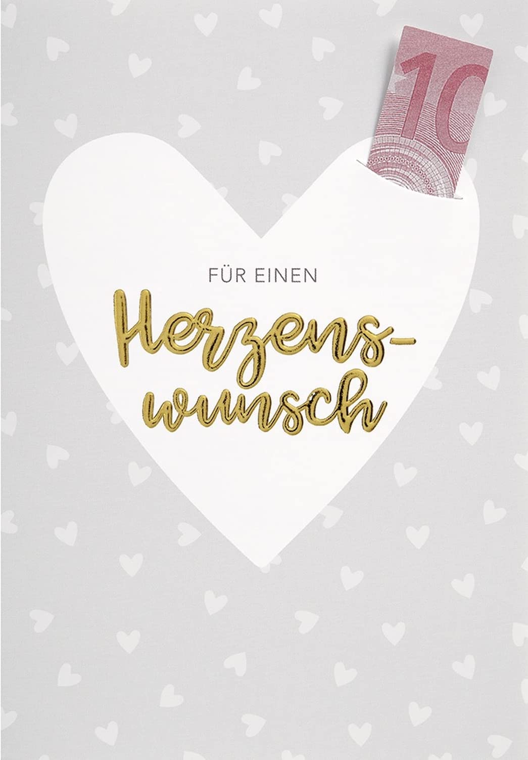 Perleberg General Money Card - Lifestyle Collection - Card for Money Gift with Heart Wish Motif and Money Slot - Money Cards with Matching Envelope - Gift Card in 11.6 x 16.6 cm