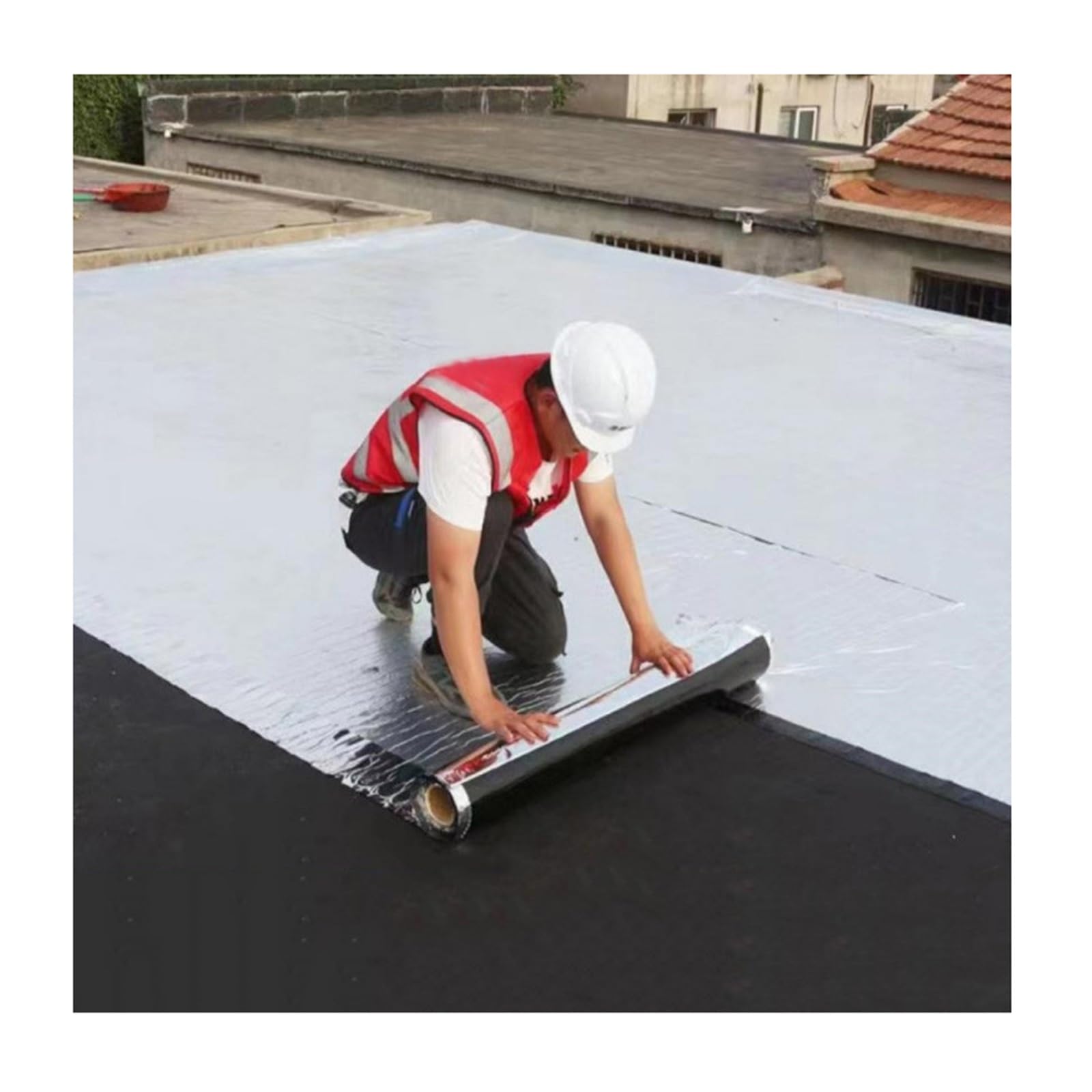ASDQWER Asphalt Roof Shingles Repair Tape,Aluminum Foil Seal Tape Waterproofing Roof Cladding，Roll Flashing Tape，Roof Protector Underlayment Roll,for Roof Window Gutter Repair(THK1.2mm/W1*L3m)