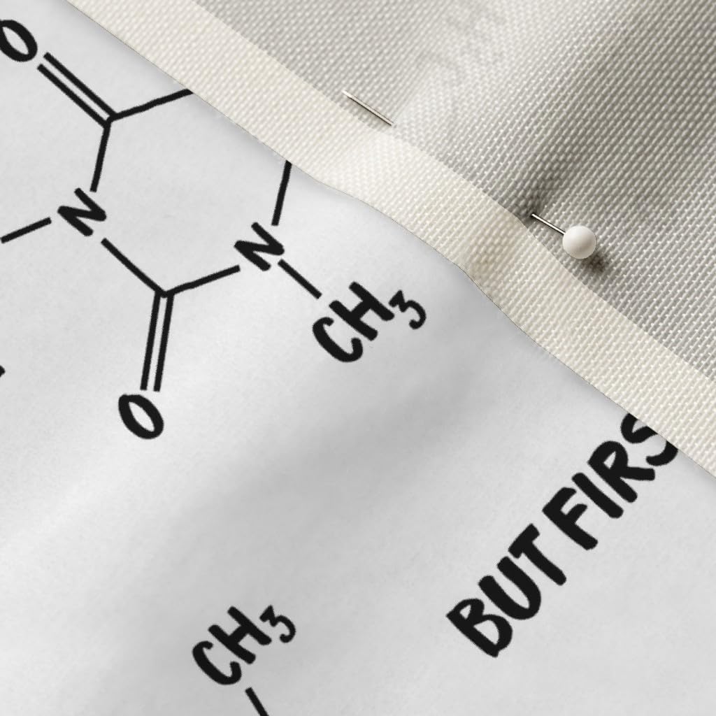 Spoonflower Fabric - Coffee Chemistry Geek Caffeine Science Printed on Upholstery Velvet Fabric Fat Quarter - Upholstery Home Decor Bottomweight Apparel