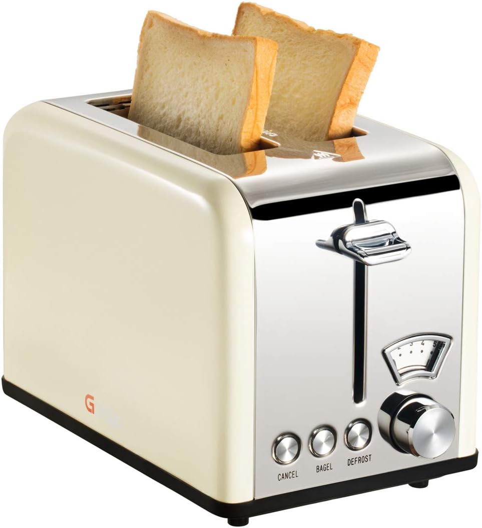 Gohyo 2 Slice Toaster | Stainless Steel with Wide Slots & Removable Crumb Tray for Bread & Bagels