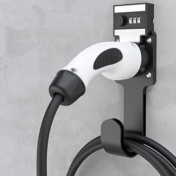Wall Mount EV Charger Cable Holder, Electric Vehicle Charger Control Holder Cable Organizer, Chassis Bracket Clamp for Portable Electric Car Charger, Mobile Connector Bracket