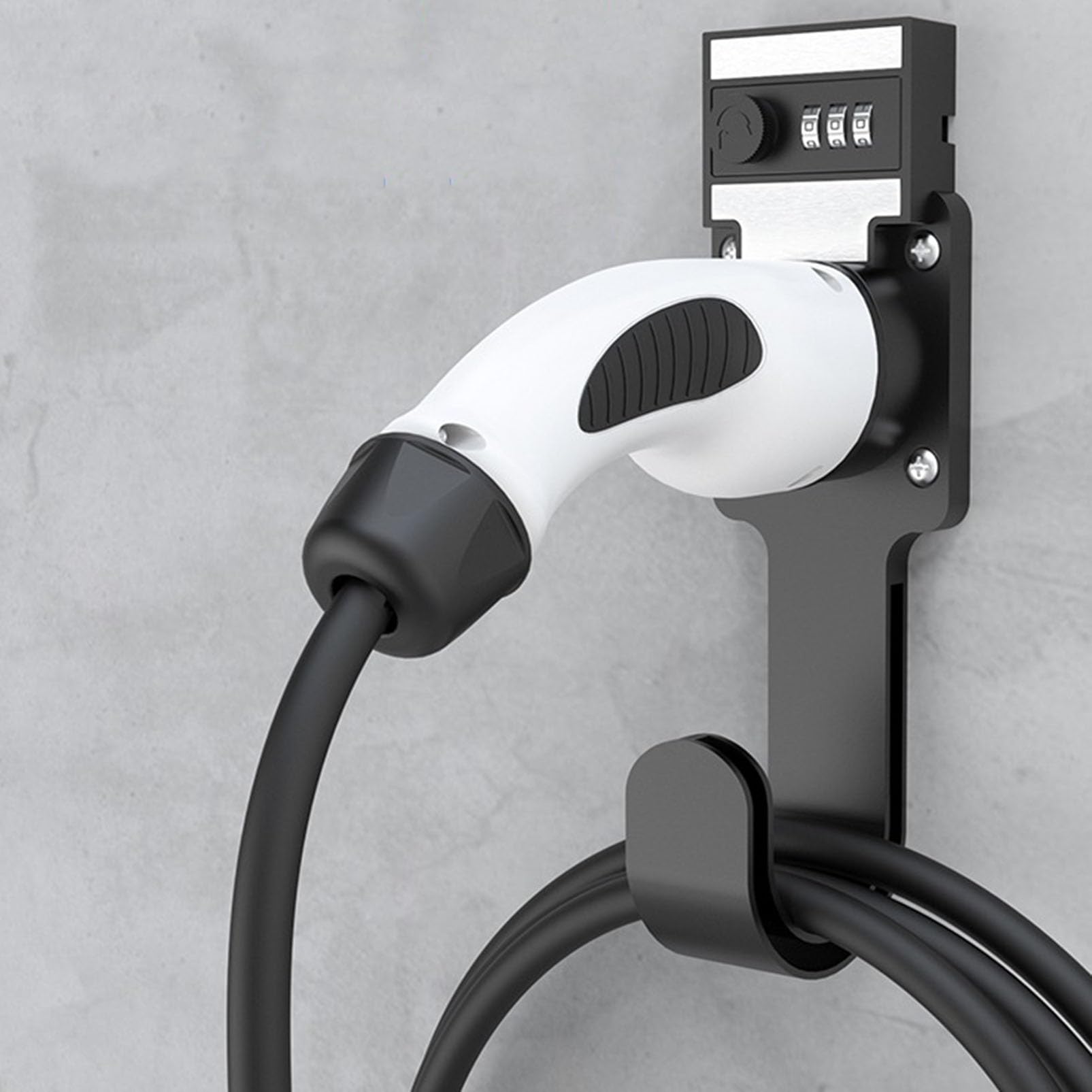 Soporte de cable de carga EV de montaje en pared, soporte de control de cargador de vehículo eléctrico, organizador de cables, abrazadera de soporte de chasis para cargador de coche eléctrico portátil