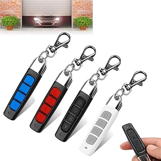 4 in 1 Remote Control Duplicator, Universal 4 Key Buttons Garage Gate Door Opener, Wireless Remote Control Transmitter 433MHZ Auto Pair Copy Remote (4PCS)