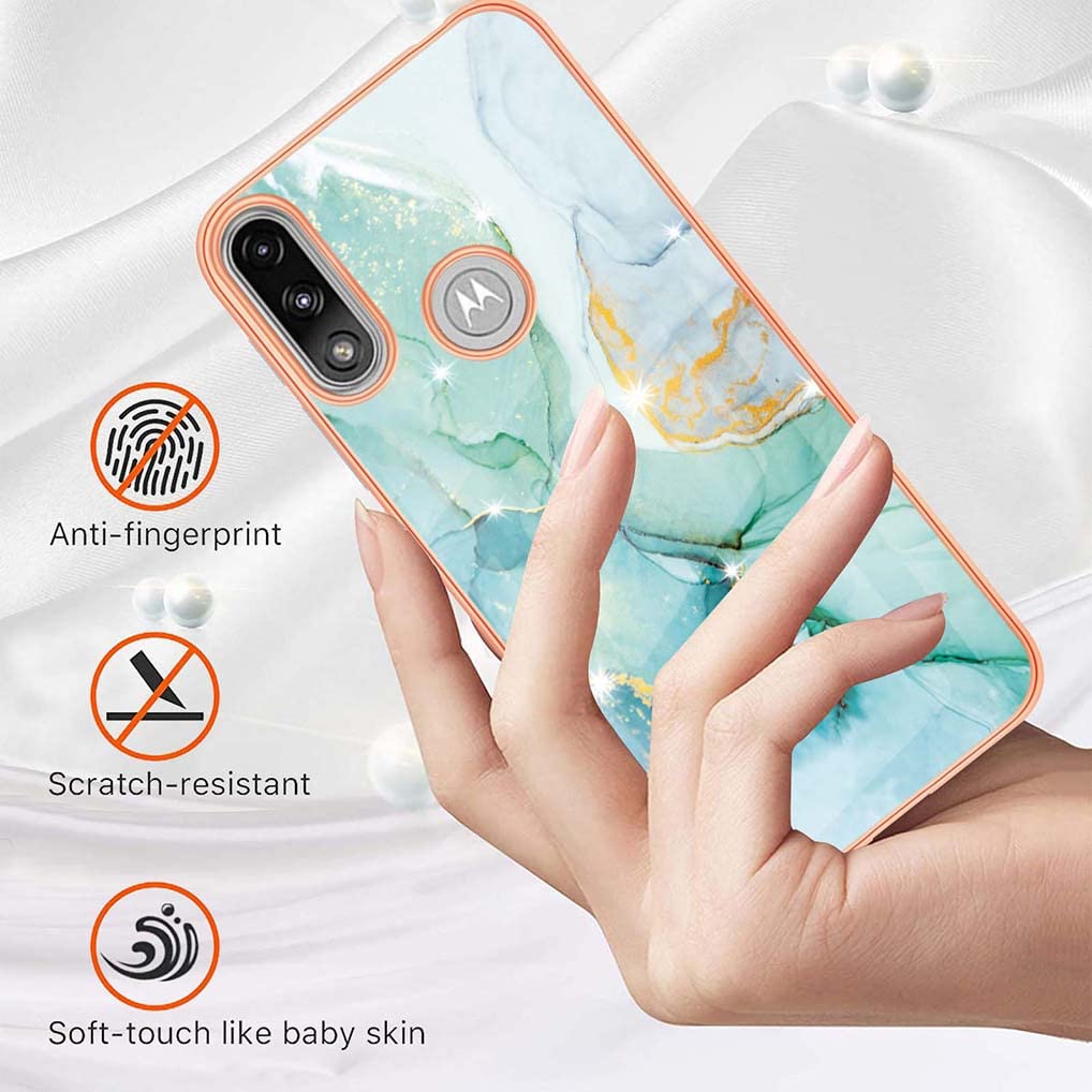 SEAHAI Cover Per Motorola Moto E7i Power/E7 Power: Custodia In Silicone TPU Con Glitter, Ultra Sottile E Antiurto (Viola Scuro) - 3