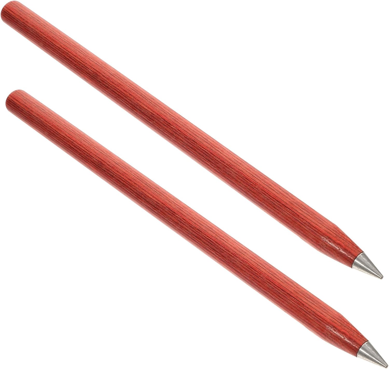 Inkless Everlasting Pencils 2pcs with Red Sandalwood Body, Non-sharpening Drafting Pencils and School Drawing Supplies