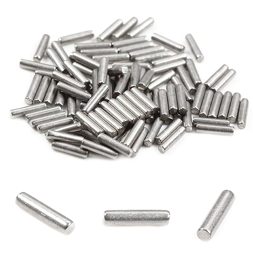 MroMax 100 pasadores cilíndricos de acero inoxidable 304 M1.0.197 x 0.236 in, clavijas de soporte de estante para dispositivos metálicos,