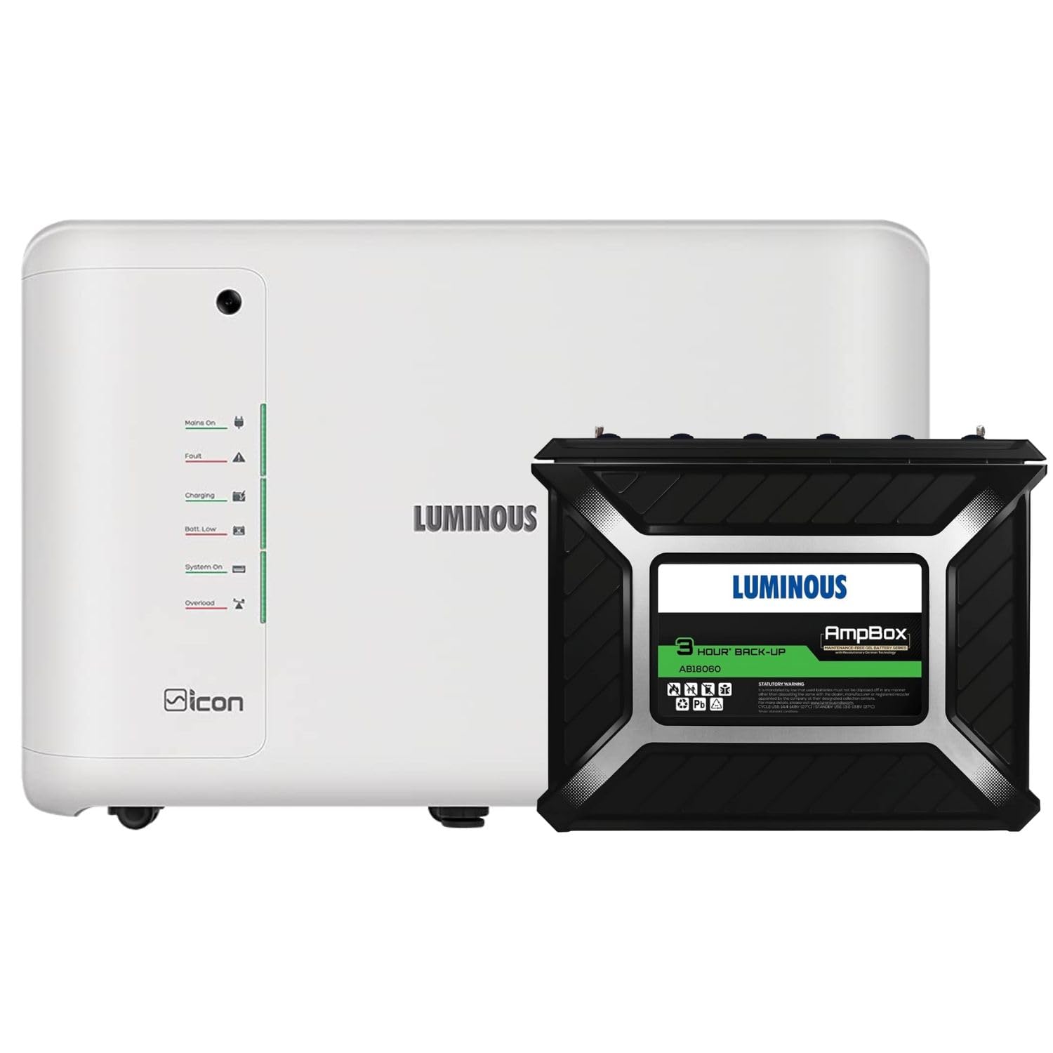 Luminous Inverter & Battery Combo for Home, Office & Shops | iCon White 1100 Inverter with AmpBox Gel Battery | Fast Charging, 3hr Backup, Maintenance-Free | Warranty: 36 & 60 Months-image-44
