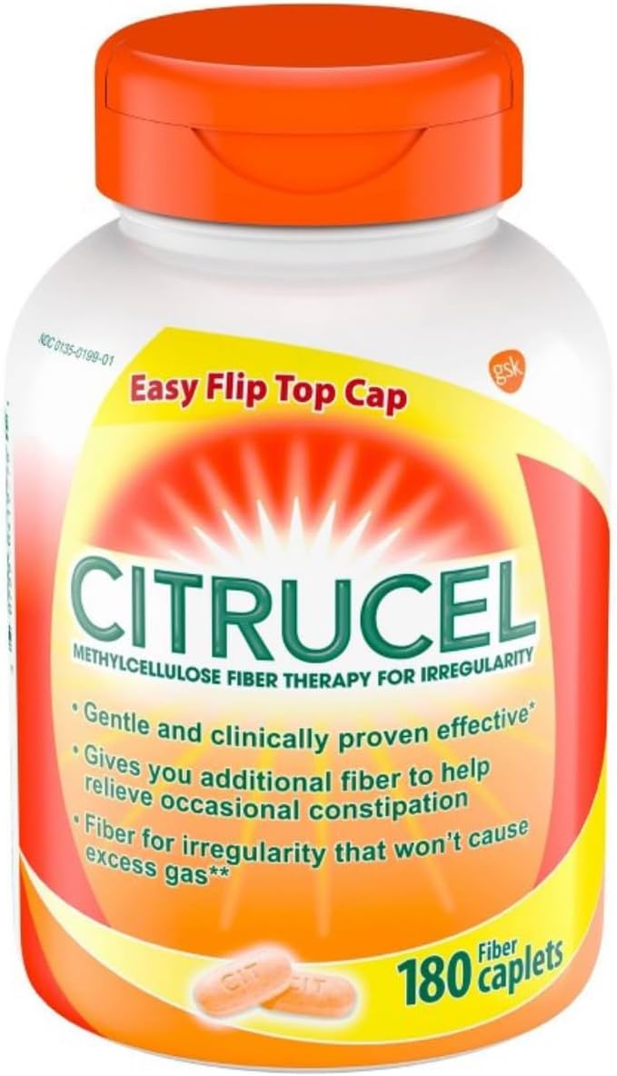Methylcellulose Fiber Therapy for Regularity, Fiber Caplets, 180-Count Bottle