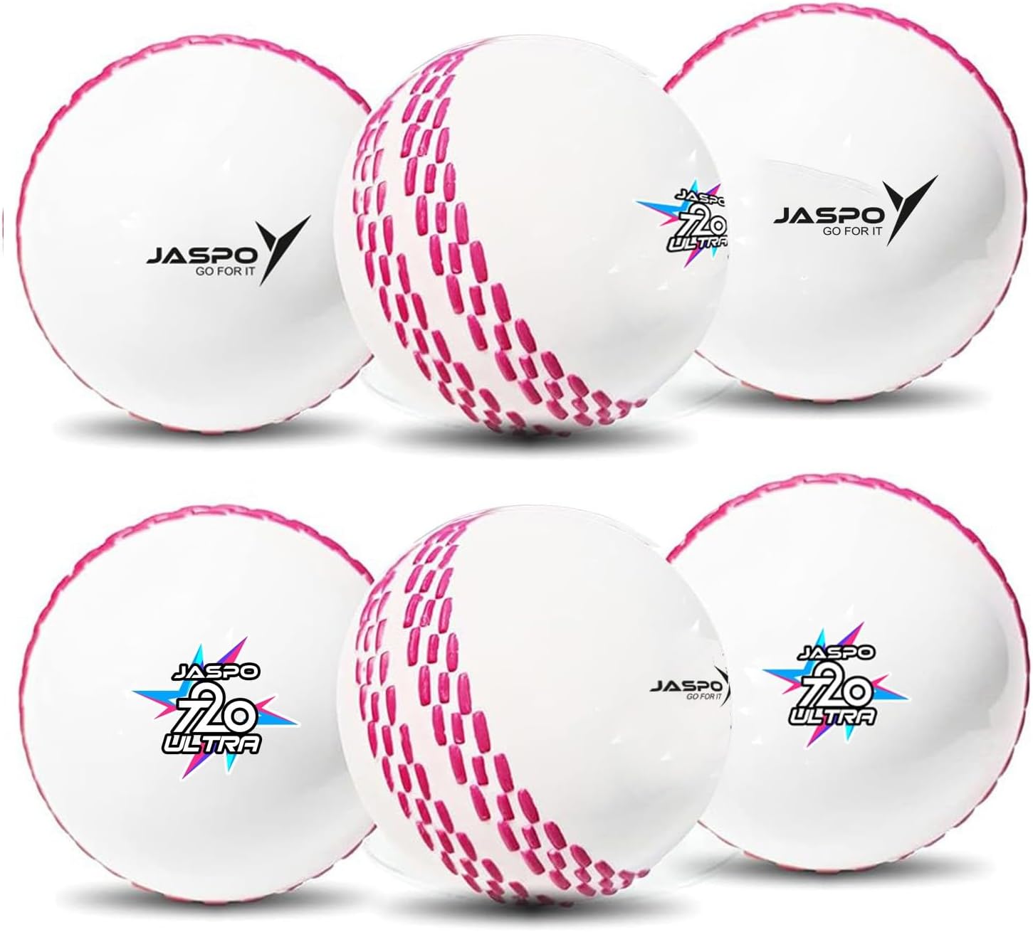 jaspo Synthetic T-20 Plus Practice Cricket Ball/Wind Balls (125-130 Gms) For - Indoor&Outdoor Street&Beach Cricket (Pack Of 6) (White)