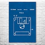 Floppy Disk Poster Print, Programmer Gift, Computer Science Art, IT Tech Gift, Floppy Disk Art Print, Computer Decor Blueprint (11 inch x 14 inch)