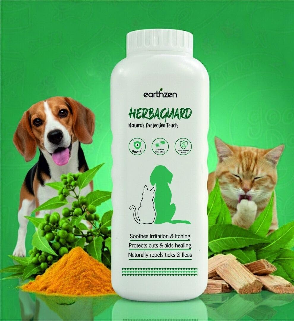 Herbaguard Dusting Powder for Dogs & Cats | 150GM | Soothes Irritation & Itching | Heals Cuts & Wounds | Naturally Repels Ticks, Fleas & Insects | Herbal Skin Protection for Pets-image-7