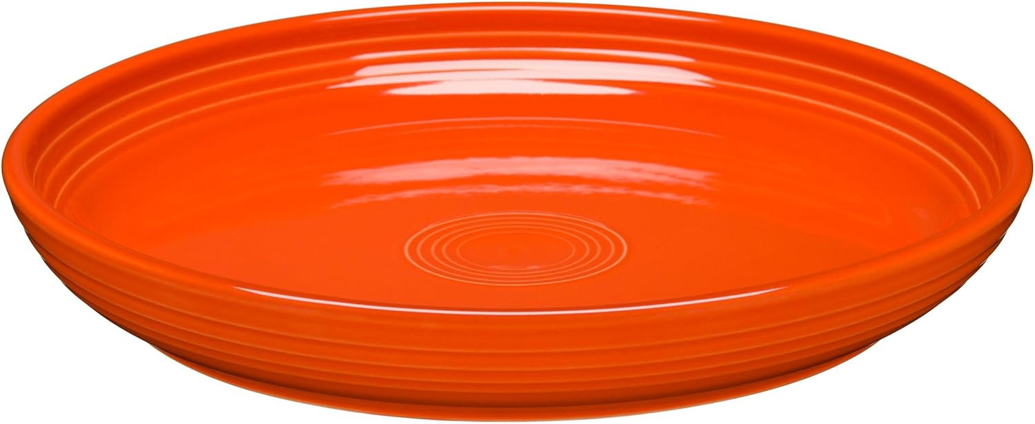 Fiesta® Coupe Dinner Bowl Plate 10.375” Dinner Plate 40 oz – Durable Ceramic, Lead-Safe, Dishwasher/Microwave/Oven Safe – Made in USA - Poppy