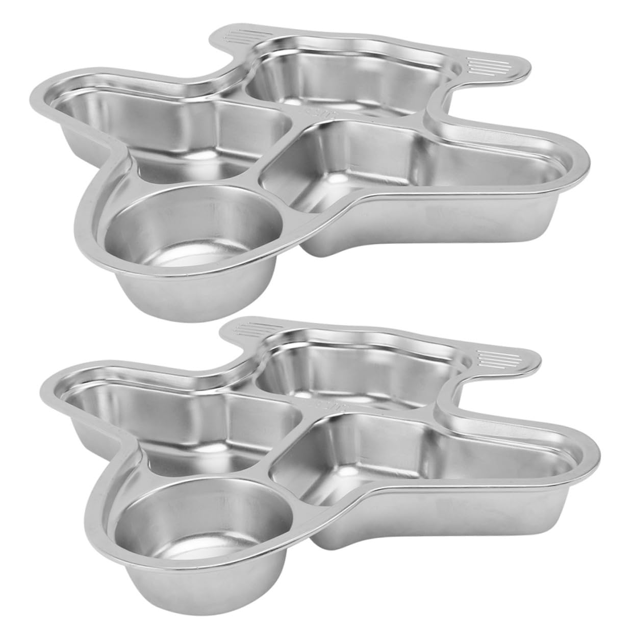 Gatuida 2 Stück Edelstahl Essteller für Kinder, Unterteilt, Silber
