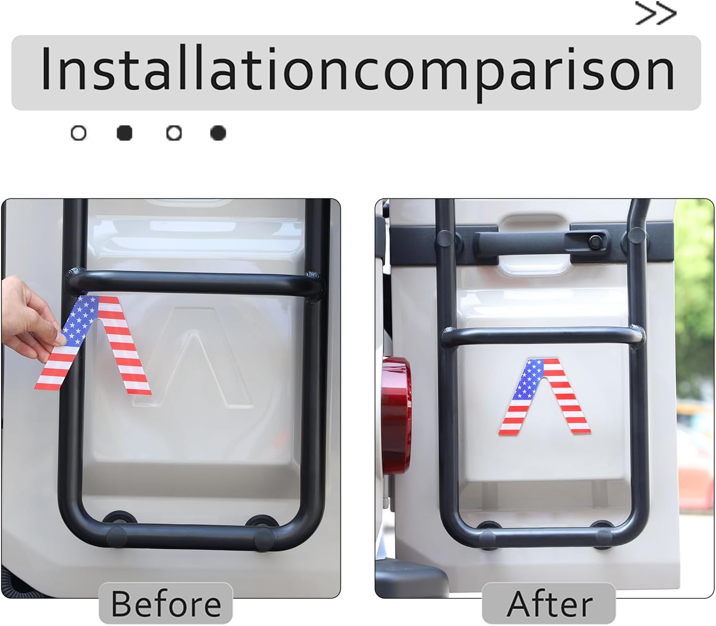 Tailgate Decal Acrylic Car Body V-Shaped American Flag Sticker Compatible with INEOS Grenadier 2020-2024 Car Tailgate Sticker Decorative Accessories