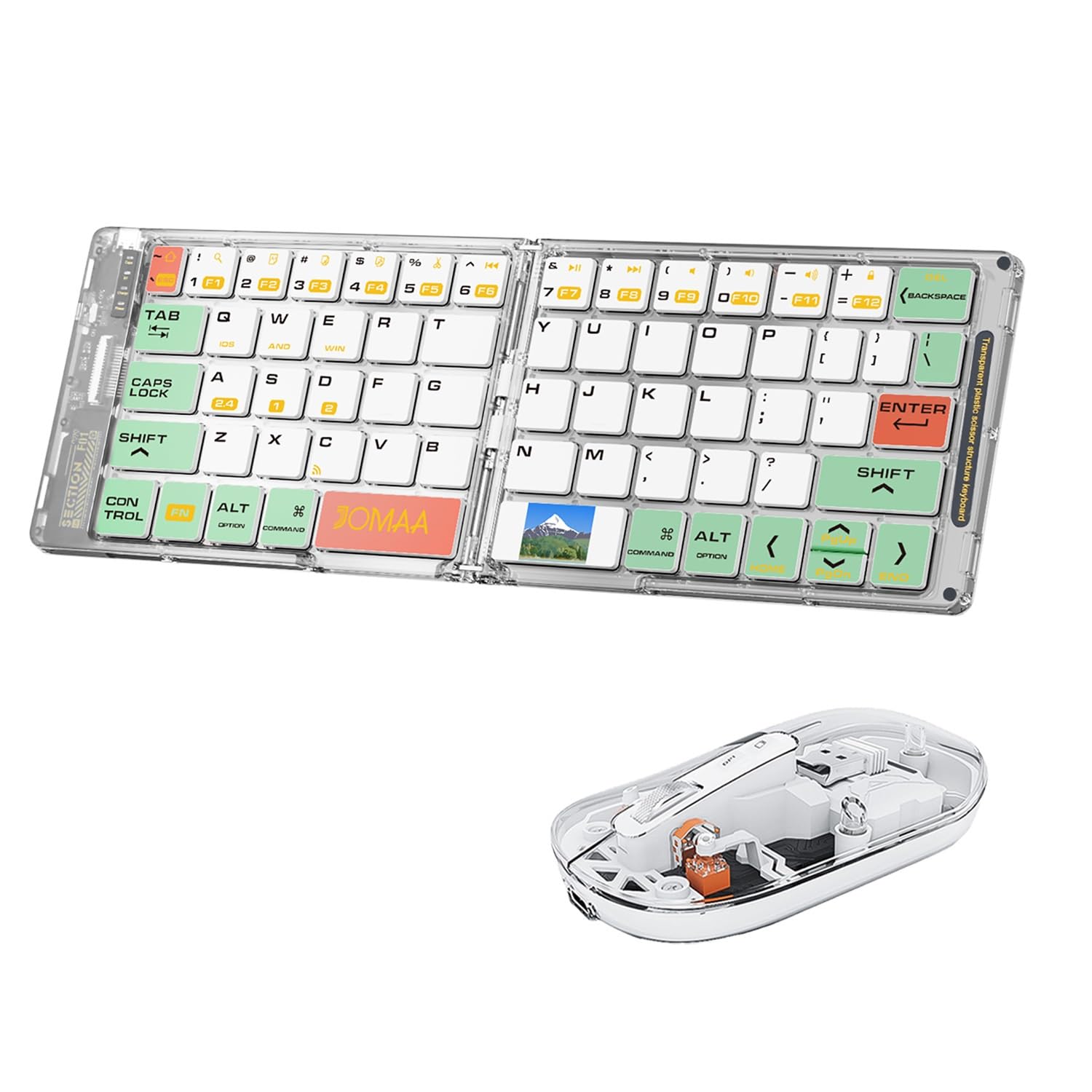 Teclado plegable Bluetooth transparente para trabajar en tableta y teléfono 7