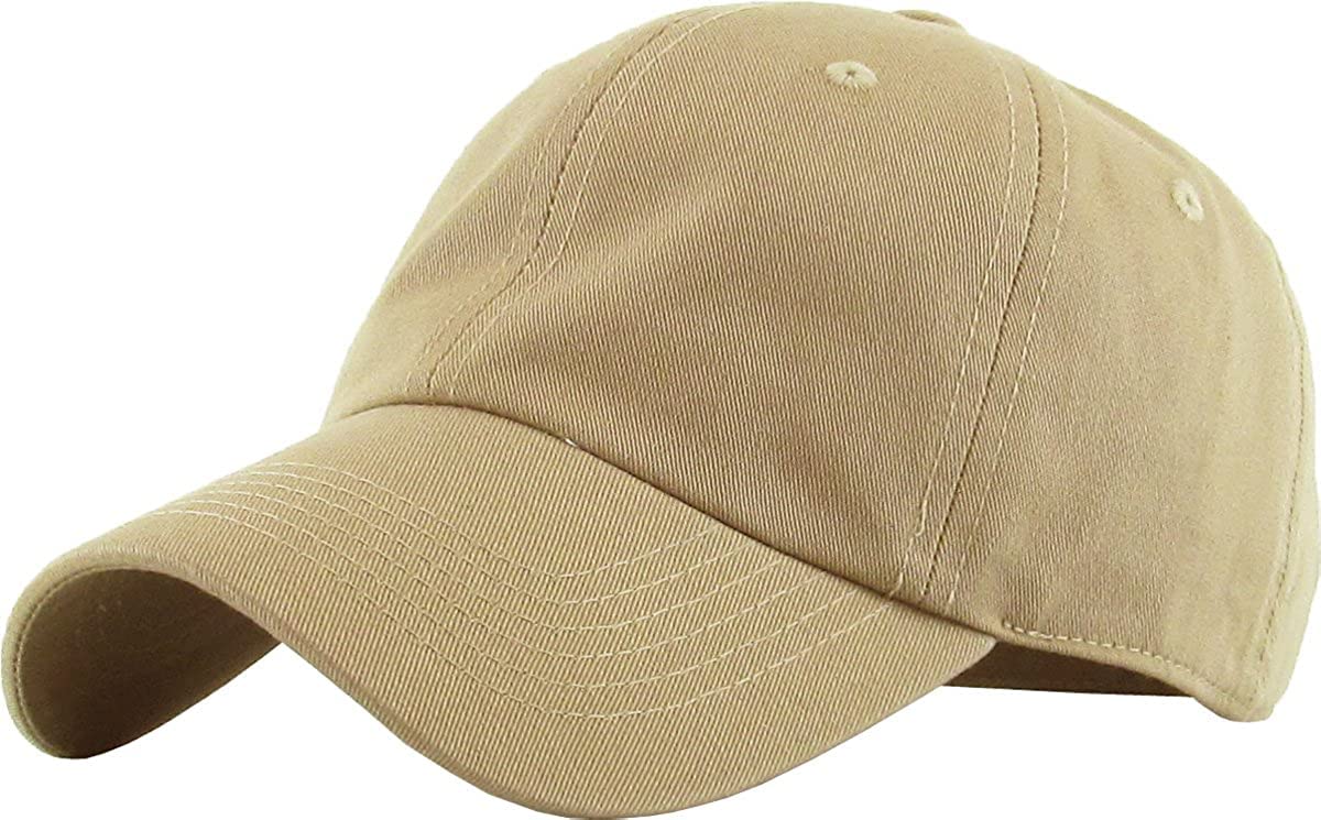 Zonixon Original Classic Low Profile Cotton Stylish Hat Men Women Baseball Cap Dad Hat Adjustable Unconstructed Plain Cap (Khaki)