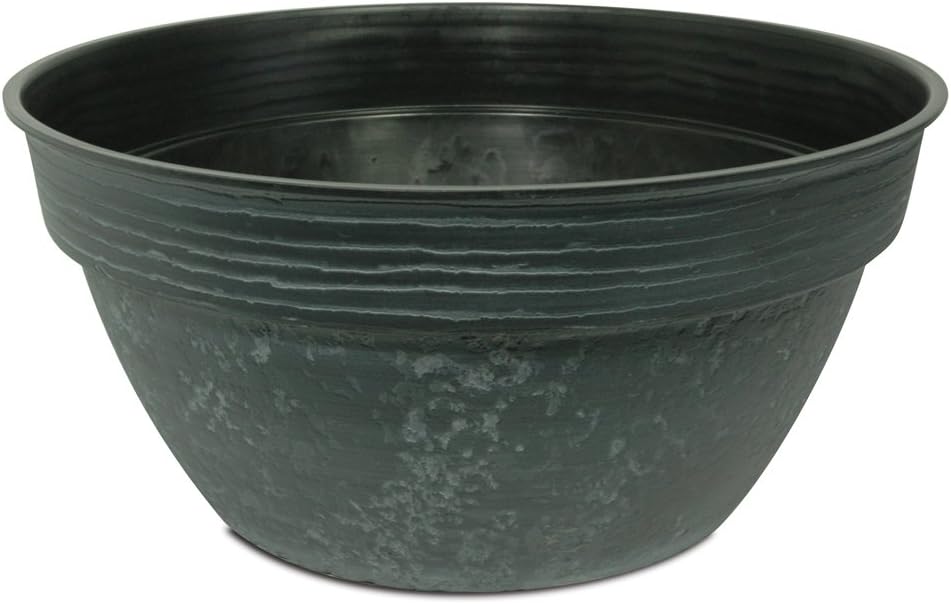 Avino Round Planter Bowl - The HC Companies 13" Decorative Flower Pot Planters for Houseplants Oxidized Black (AOB13000P29)