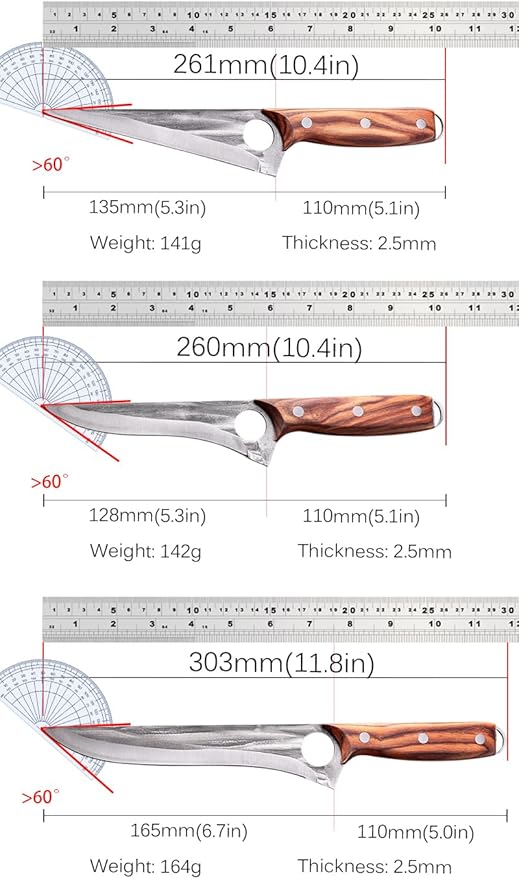 Set Cuchillos Cocina 3 Piezas Acero Inoxidable Forjado miniatura 3