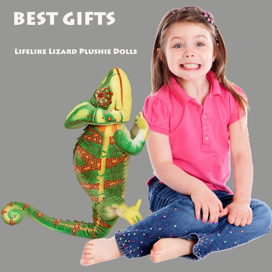 Amazon.co.jp: ELAINREN スーパーソフトカメレオンぬいぐるみ カラフル