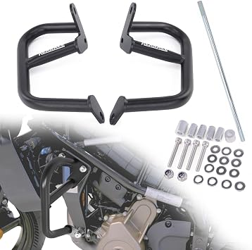 Engine Guard Crash Bar Compatible with Husqvarna Vitpilen 401 Svartpilen 401 2024 2025, Steel Motorcycle Frame Protector Bumper, Black Powder Coated Finish, Bolt-On Installation Kit Included