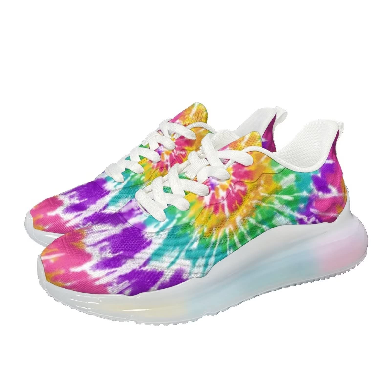 chaqlin Scarpe da ginnastica arcobaleno con cuscino d'aria per donne e ragazze, scarpe da corsa sportive in maglia leggera