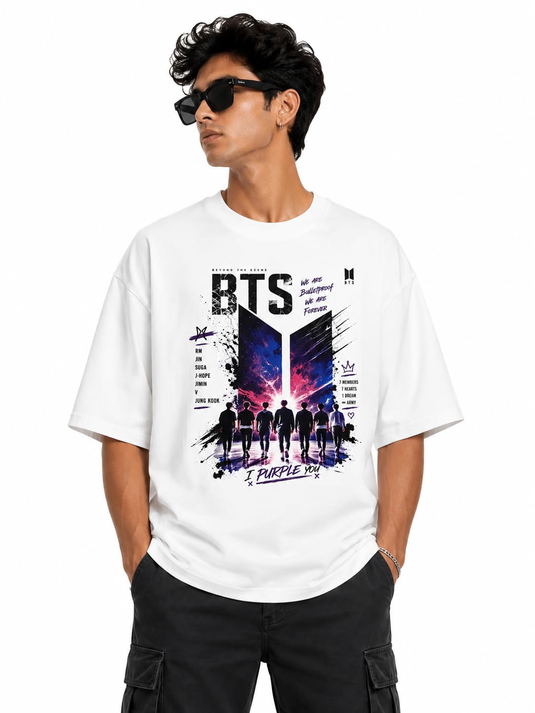Buy Tumee BTS I Purple You Oversized Graphic T-Shirt for Men | K