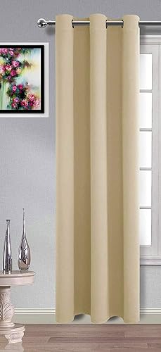 Miniatura 2 de MDS - Paquete de 1 cortina opaca para sala de estar y dormitorio, con aislamiento térmico y ojales, para oscurecer la habitación (negro, 42 x 45