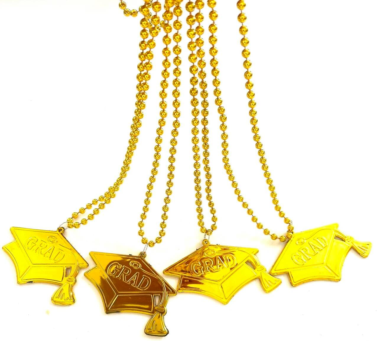 30 Pcs Graduation Season Gold Party Beads NecklaceGraduation Cap Shaped Party Beads Necklace Party Decoration Gifts