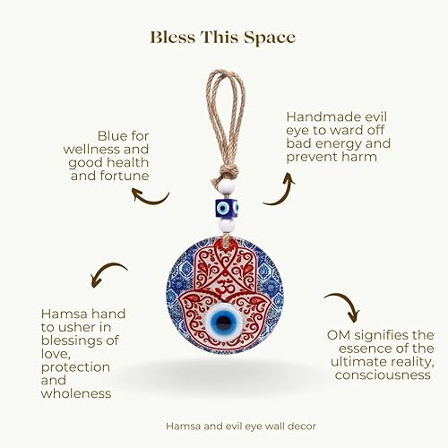 Miniatura 2 de Hamsa Hand Evil Eye Decor Om Home - Colgante de pared