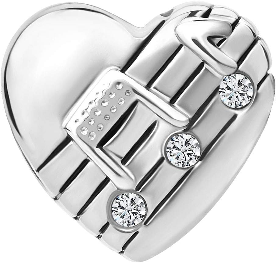 Musical Notes Love Heart Bead Charm fits Pandora Moments Bracelets Women Two-Toen Birthday - Image 2