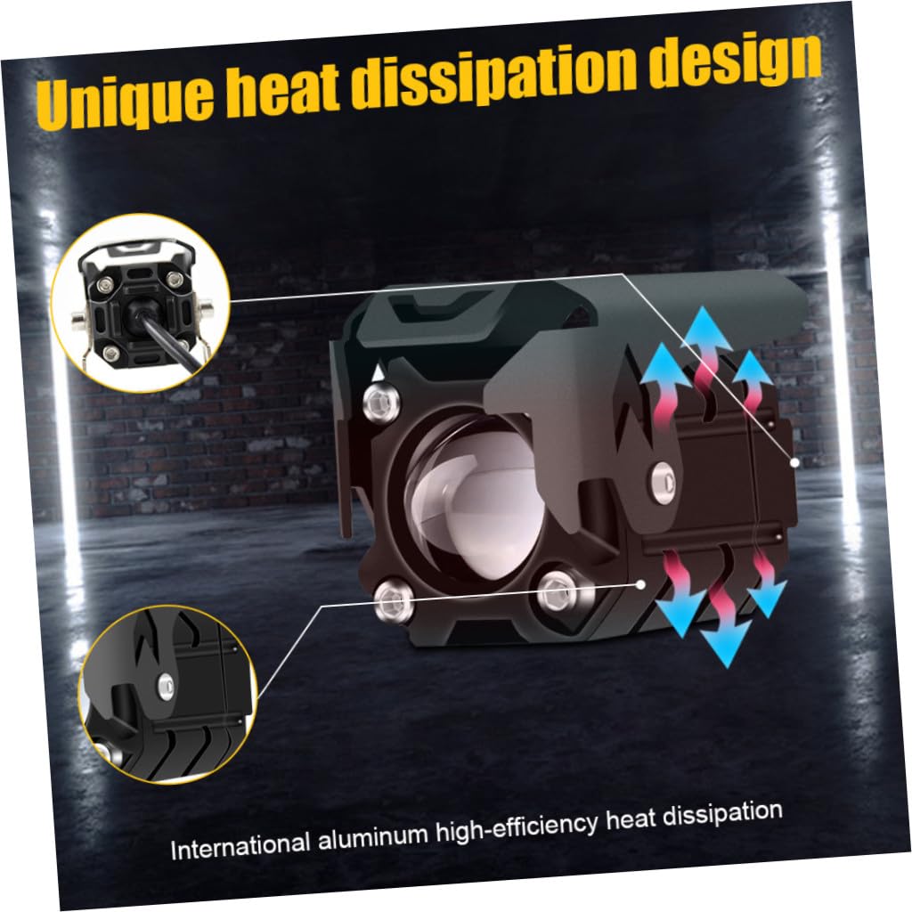 Phares Additionnels Moto à LED, Lampe de Travail 2 Pièces, Aluminium Aviation, Ipx6 Étanche, Haute Luminosité pour Conduite de Nuit