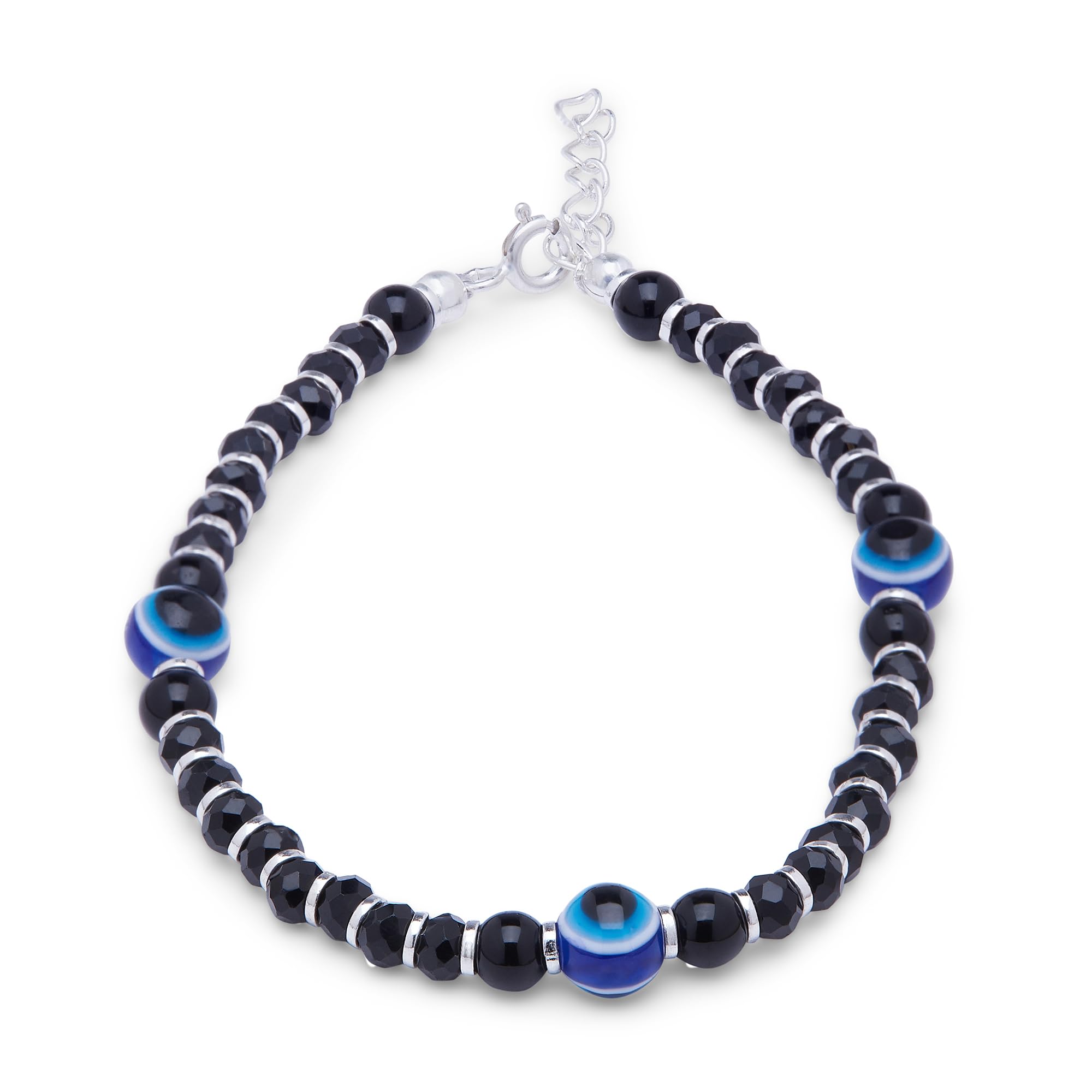 ZAVYA 925 Sterling Silver Designer Evil Eyes Rhodium Plated Adjustable Beaded Bracelet | Gift for Women & Girls | With Certificate of Authenticity & 925 Hallmark (B0BCBQZ2DS) Amazon Price History, Amazon Price Tracker
