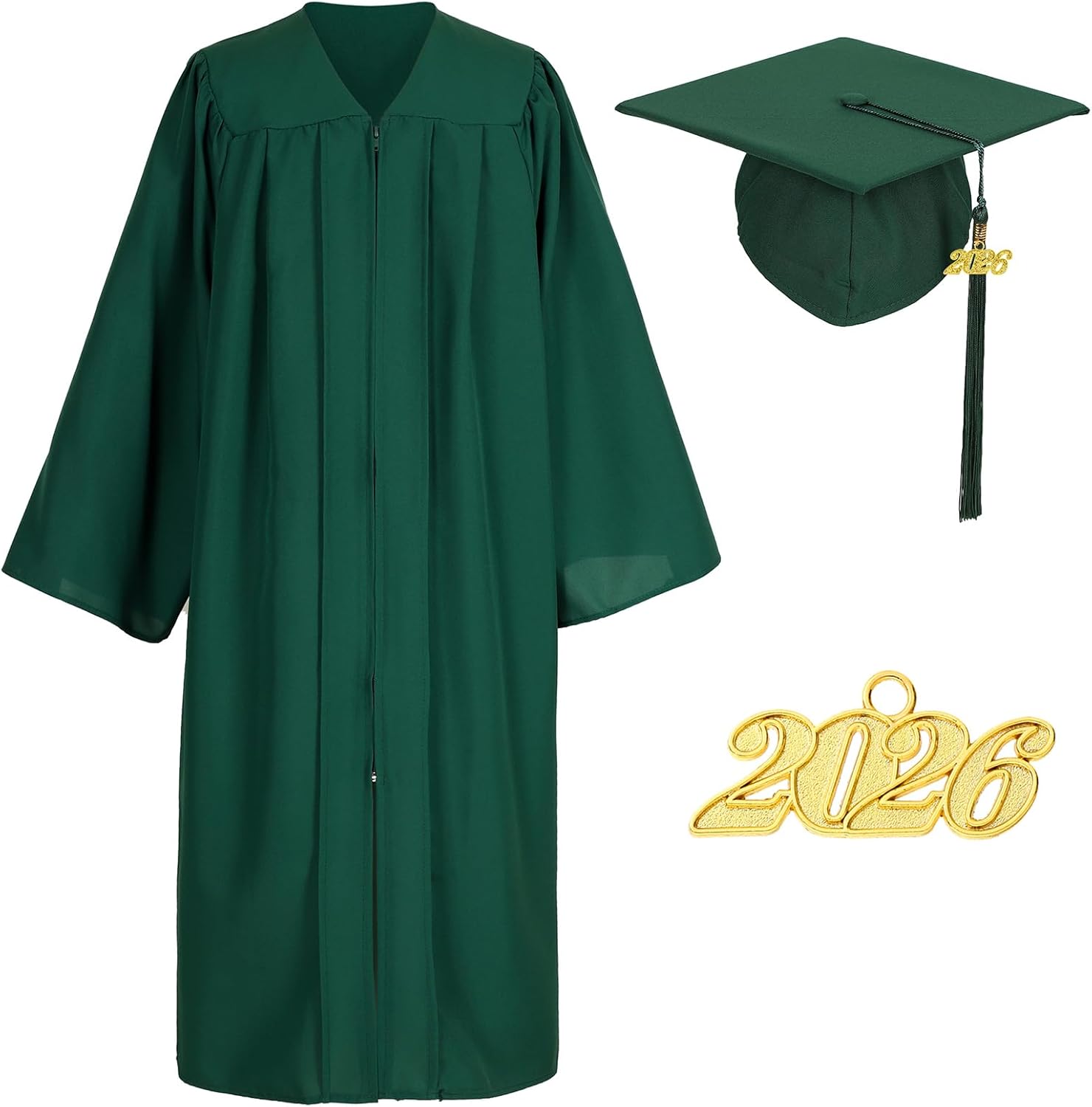 Matte Graduation Cap Gown and Tassel Set for Adults Bachelor High School College University