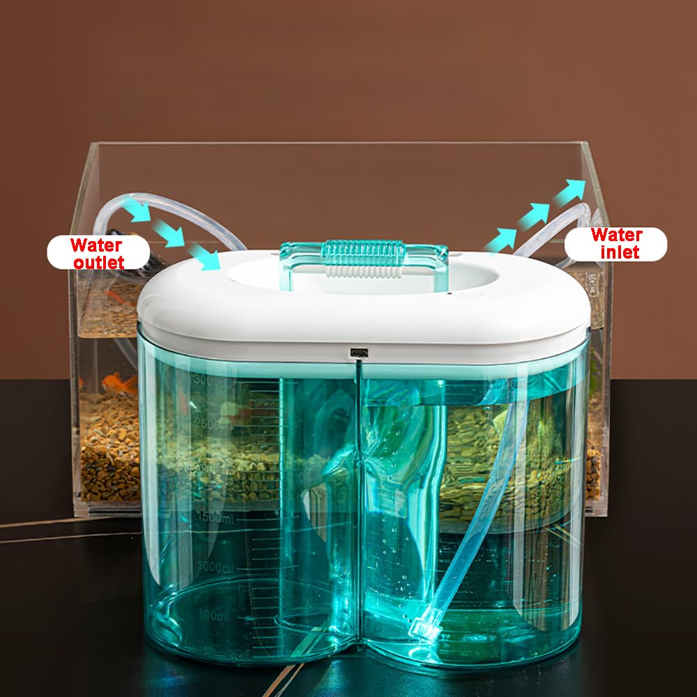 Cambiador de Agua Sincrónico para Pecera, Cambiador de Agua para Acuario, Herramienta de Cambio de Agua Automático para Limpieza de Peceras de 3000 Ml, Bomba de Cambio de Agua Sincrónica Eléctrica