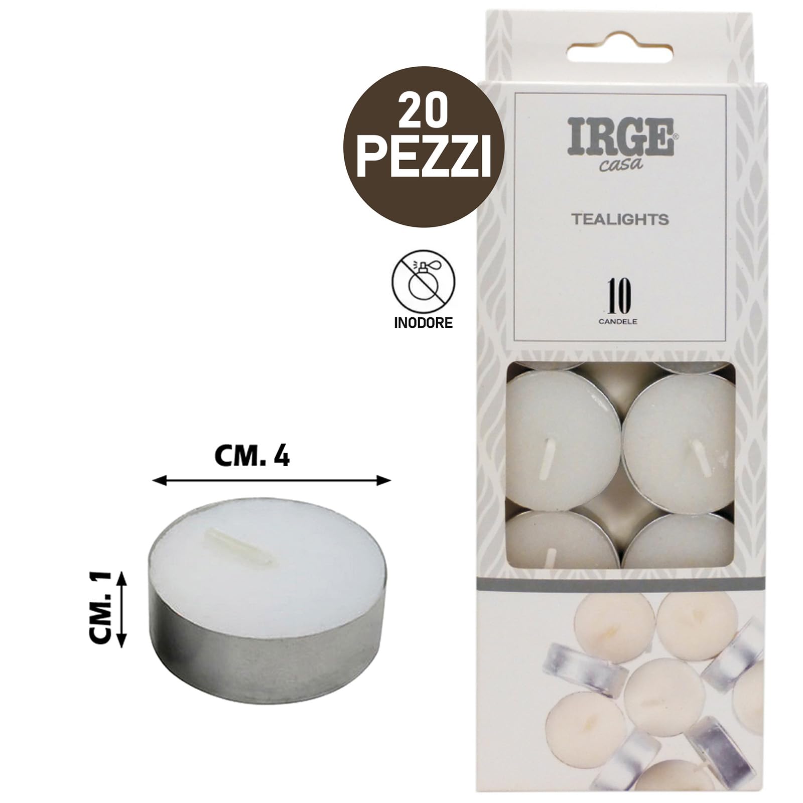 Sicignano - Lot de bougies chauffe-plat en cire - Bougies parfumées à longue durée pour atmosphère confortable - Durée 8 heures - Lot de 12 ampoules