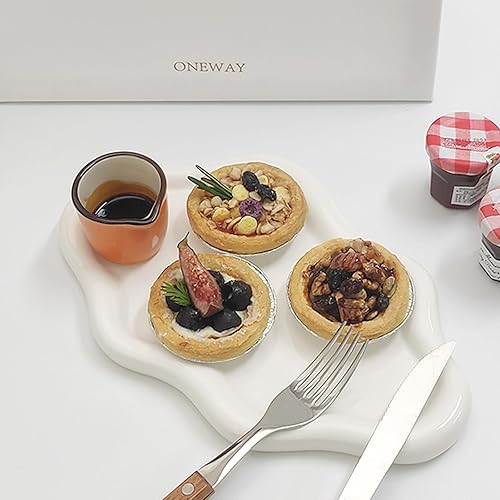 Miniatura 6 de Paquete de 2 bandejas de cerámica para joyas, bandeja decorativa con forma de nube, bandeja de perfume para decoración del hogar, bandeja de velas