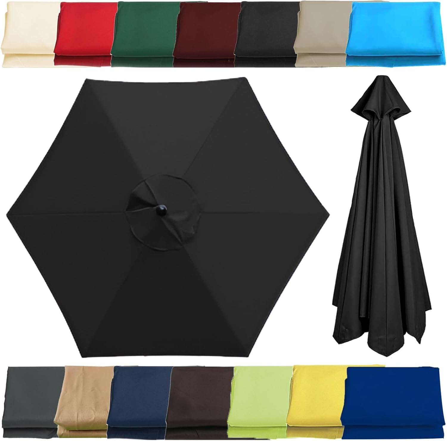 Patio Umbrella Replacement Canopy Square Cantilever Top Cover Outdoor,Replacement Canopy for 6/8 Rib Sun Umbrellas Waterproof Parasol Fabric for Standard Cantilever & Balcony Parasols Fits 6