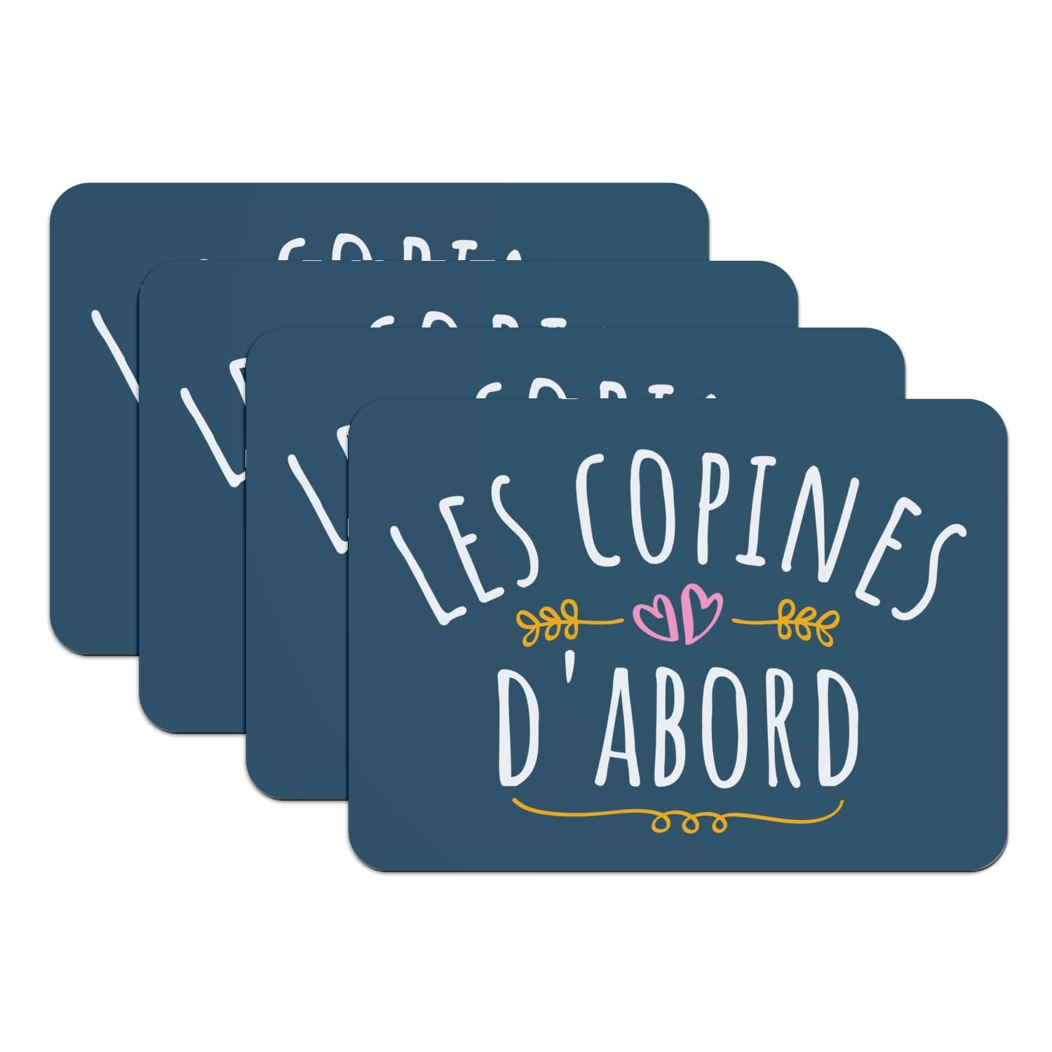 Set de table bleu en caoutchouc pour des repas conviviaux entre amies