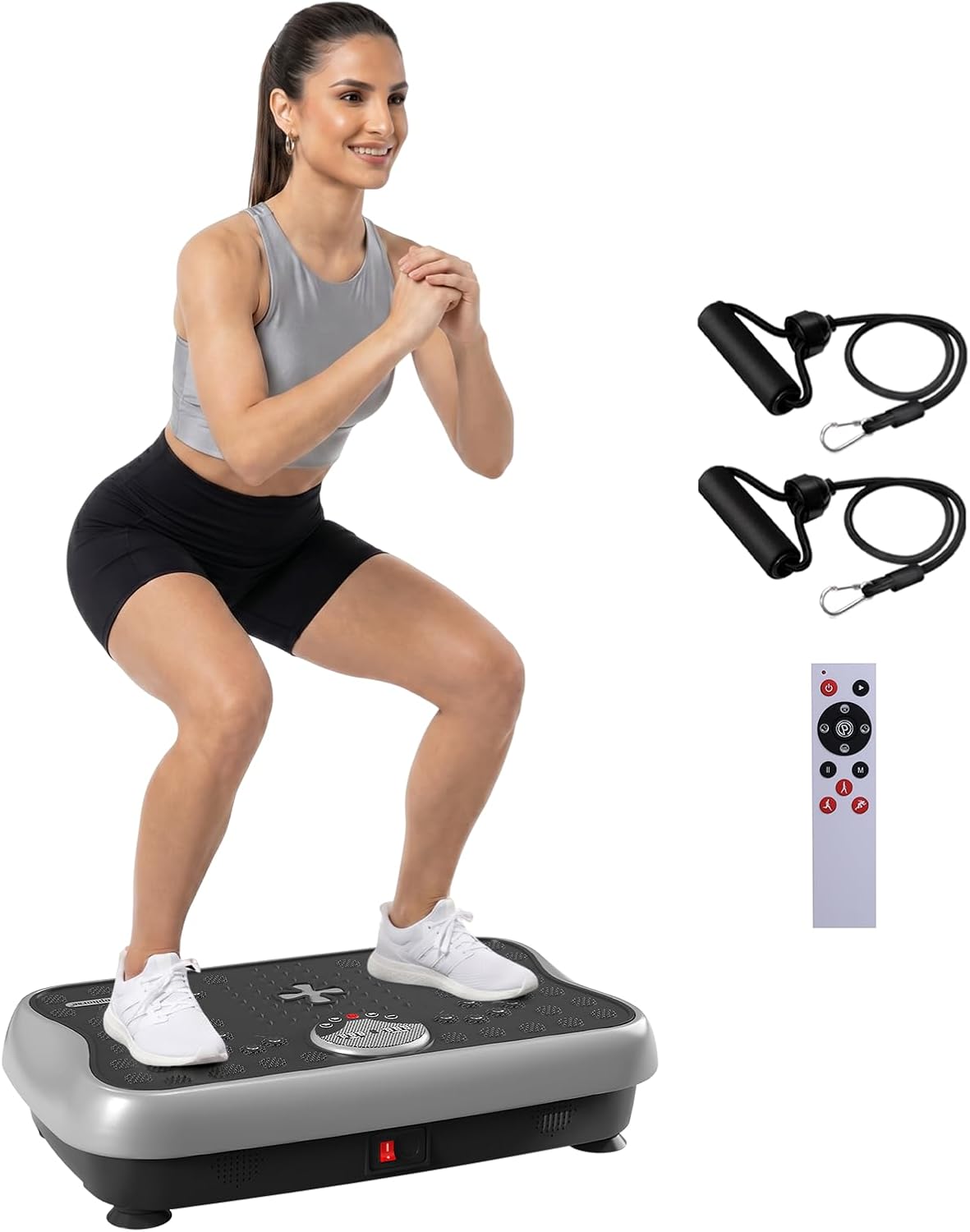 Vibration Plate Exercise Machine, Full Body Workout Vibrating Plate for Lymphatic Drainage Weight Loss, 460 Lbs Capacity Shake Platform with 300 speeds for Women Men