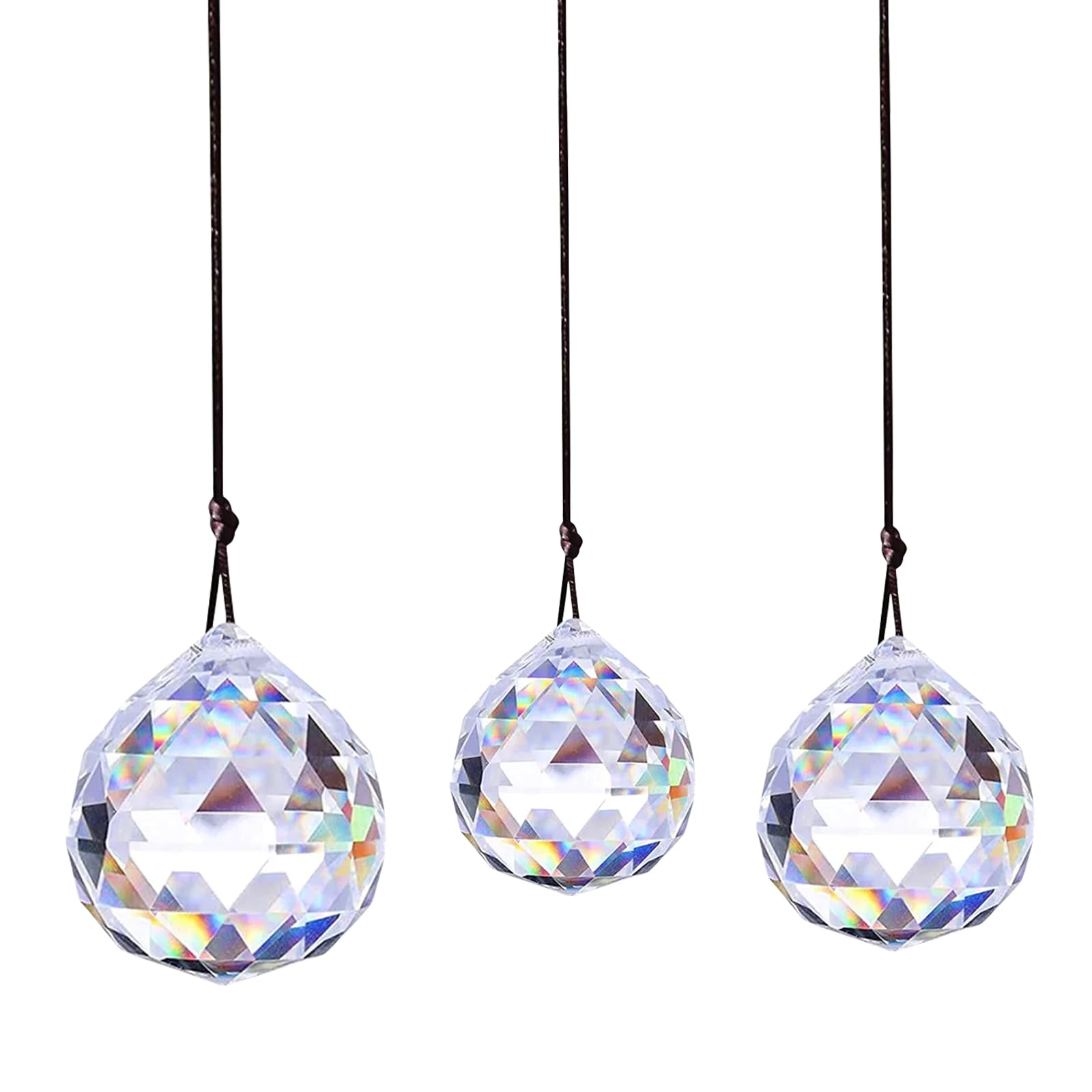 3 Prisma de Cristal de Cristal Colgante de Bola de Cristal, Arco Iris de Cristal, decoración Colgante de Cristal, Cristales para Colgar candelabros de Cristal como decoración