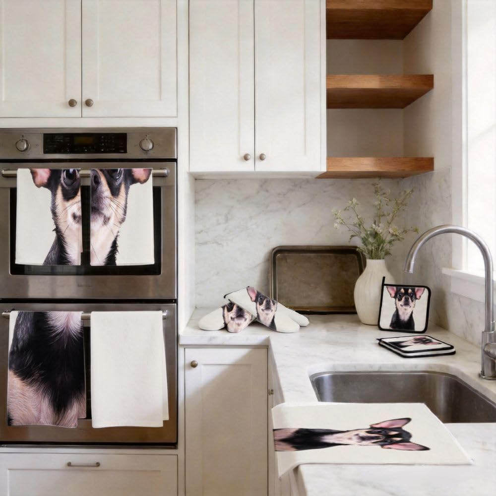 9PCS Carino Chihuahua Puppy4 Cucina Decor e Accessori Set