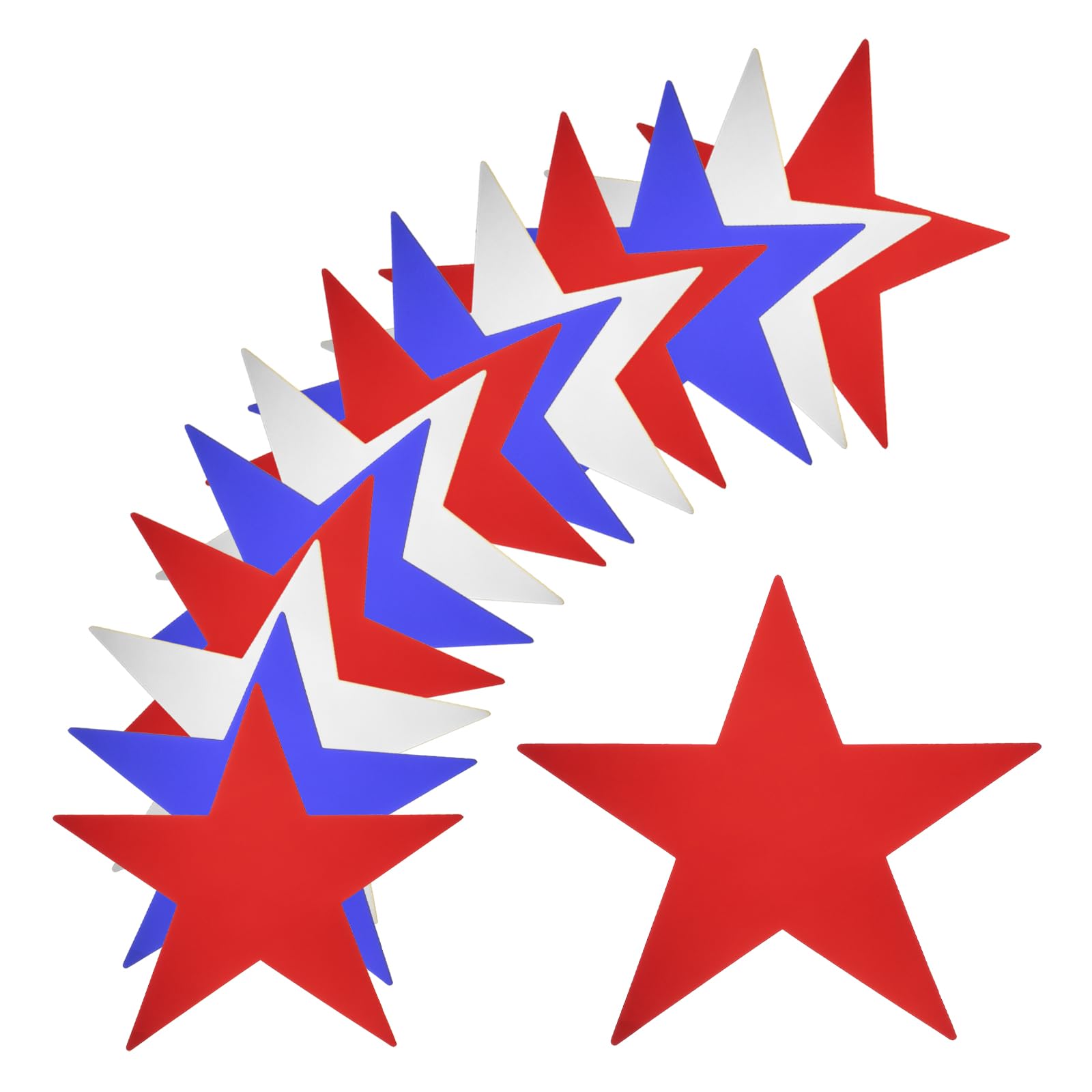 QUARKZMAN 120 Piezas Recortes de Estrellas Papel de Doble Cara Decoración de Estrellas de Cartón para la Pared de la Clase Fiesta Nocturna de Cine, 6 Pulgadas (Azul, Plata, Rojo)