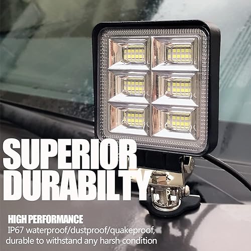 Miniatura 4 de 2 luces LED para tractor de 4 pulgadas, luces LED cuadradas de 12 V, luces LED de trabajo de conducción para camiones, equipos, vehículos