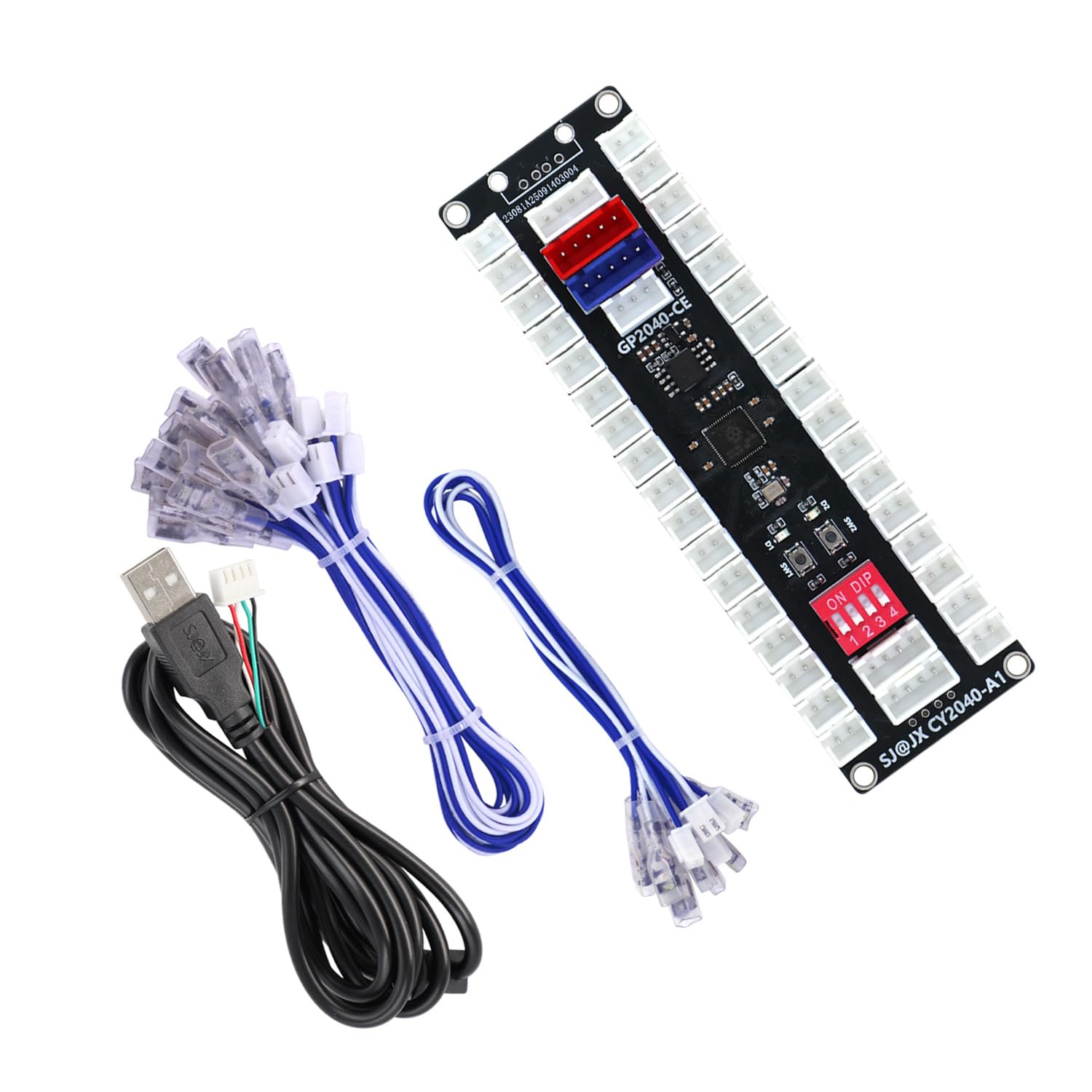 SJ@JX All-Button Arcade Controller with Raspberry Pi RP2040 Encoder, Multi-Platform Compatible, Custom RGB Lighting, Ultra-Low Latency Fight Game Joystick & Buttons for PC and Nintendo Switch