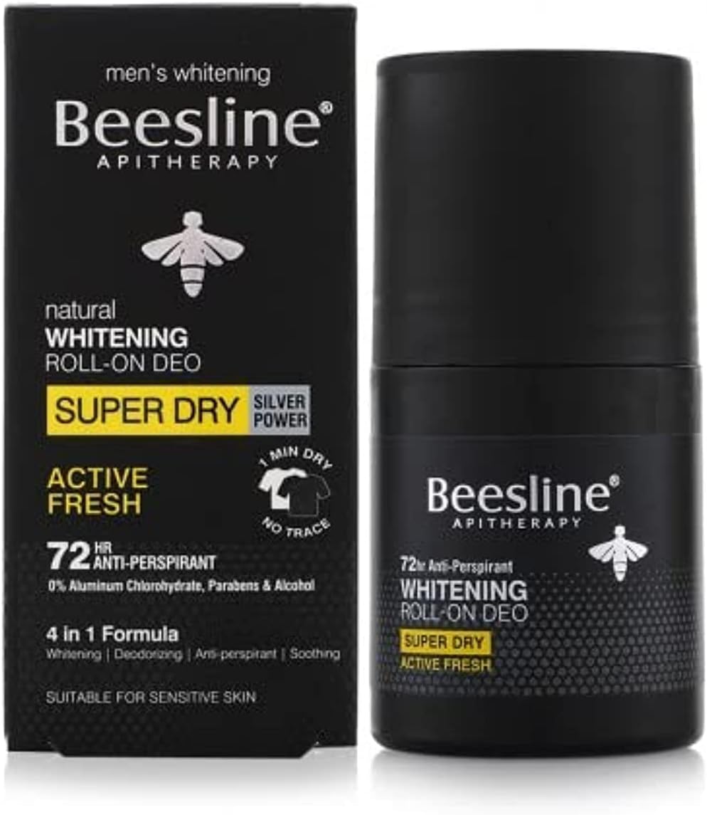Beesline Deodorant Roll On Men Super Dry Active Fresh 50Ml