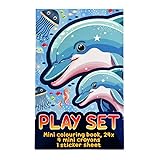 Johntoy Malbuch Unterwasserwelt mit Wachsmalstiften und Aufklebern