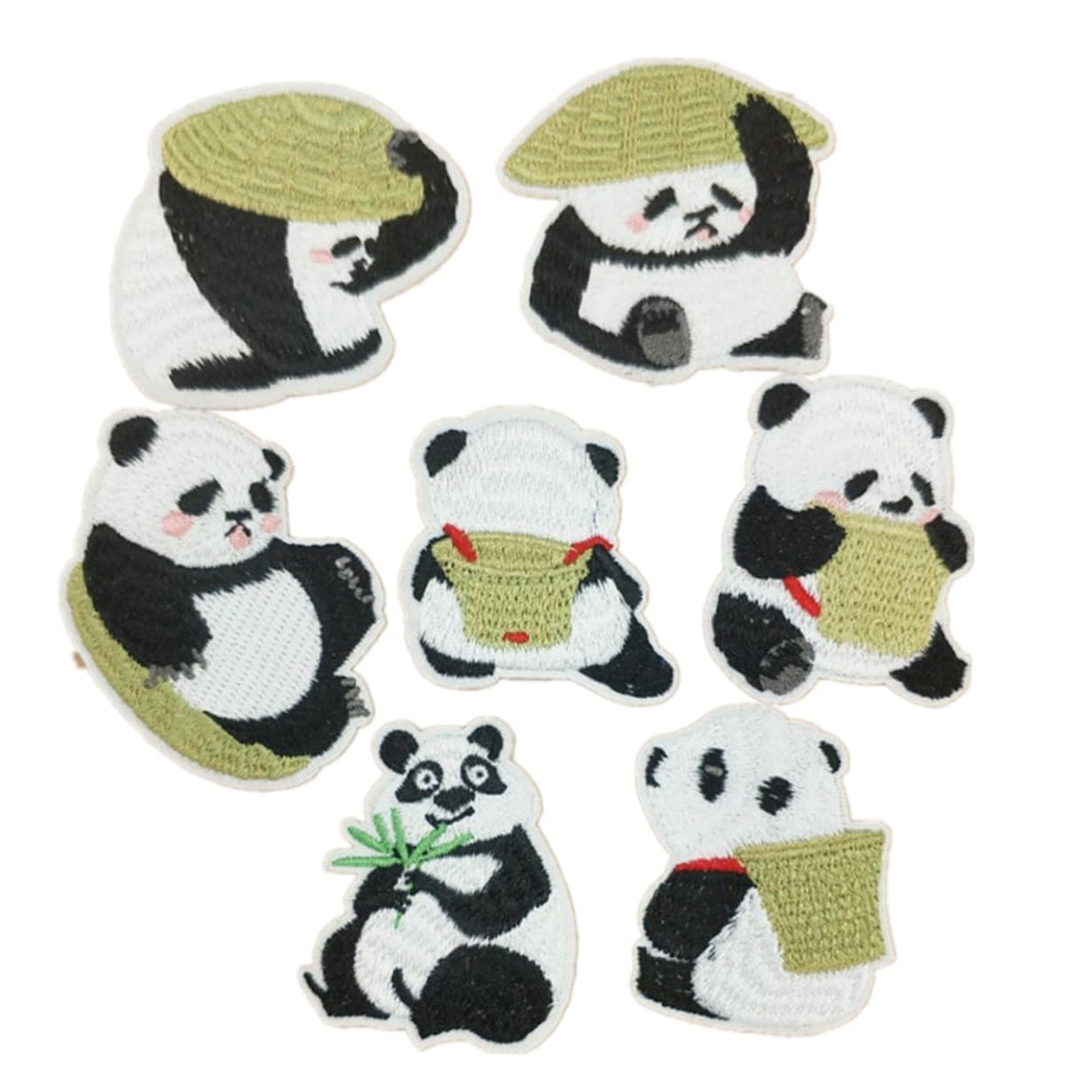 DOITOOL 3 Sätze Panda Aufnäher Set Cartoon Panda Bestickte Patches Für Kleidung Jeans Taschen Diy Kunsthandwerk Bügel Und Nähapplikationen Sicher Und Langlebig 14 Stücke * 3